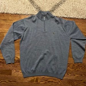 Lacoste quarter zip sweater light blue